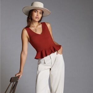 NWT Anthropologie Peplum v neck tank
